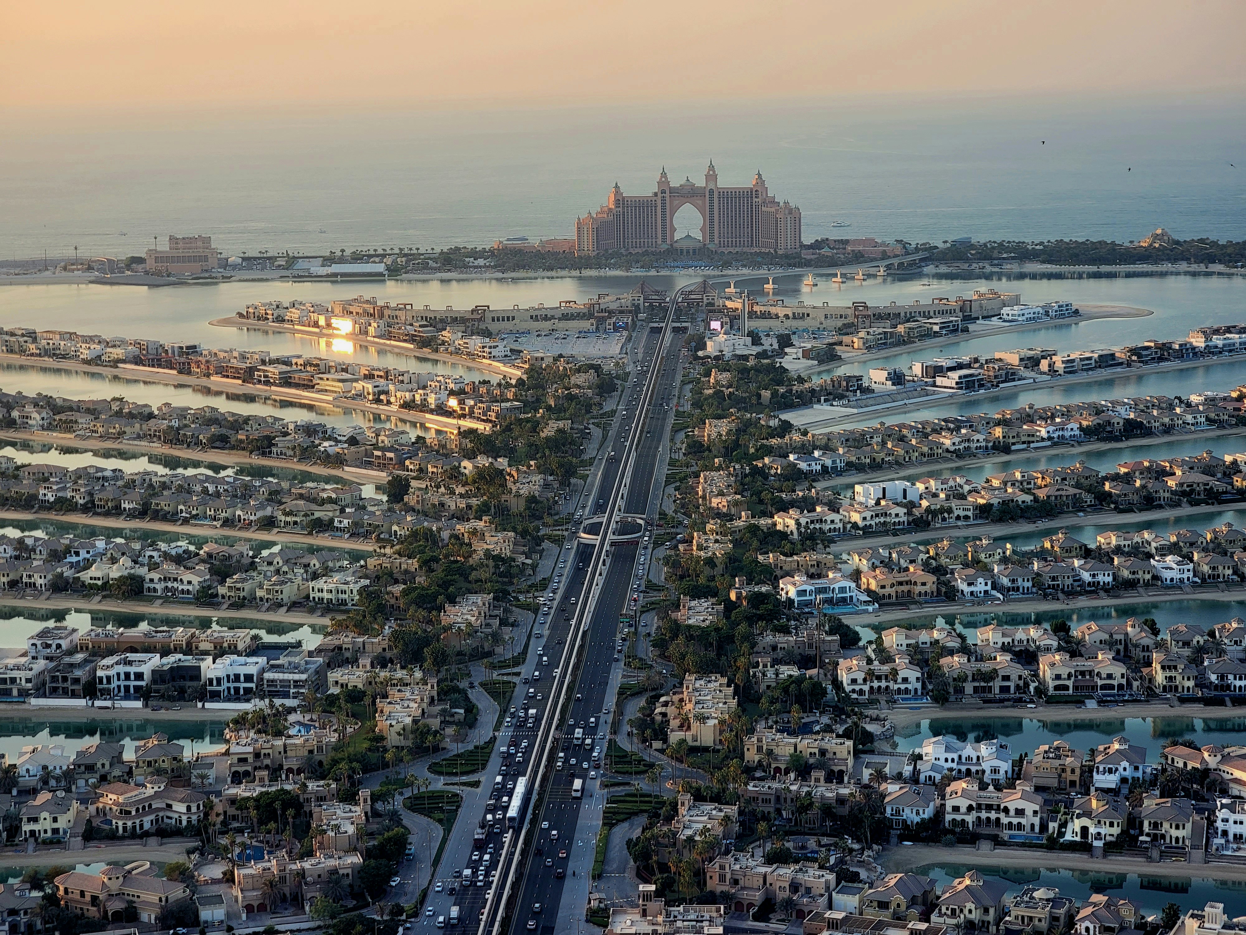 Palm Jumeirah at sunset